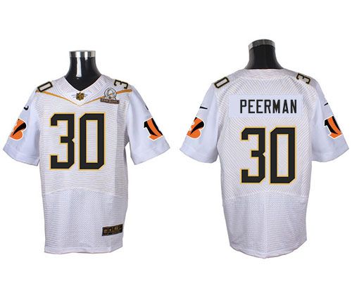 Nike Bengals #30 Cedric Peerman White 2016 Pro Bowl Men's Stitched NFL Elite Jersey - Click Image to Close